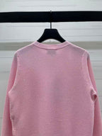 Chanel 2026 Sequined Crew Neck Knit Cardigan Silk Wool