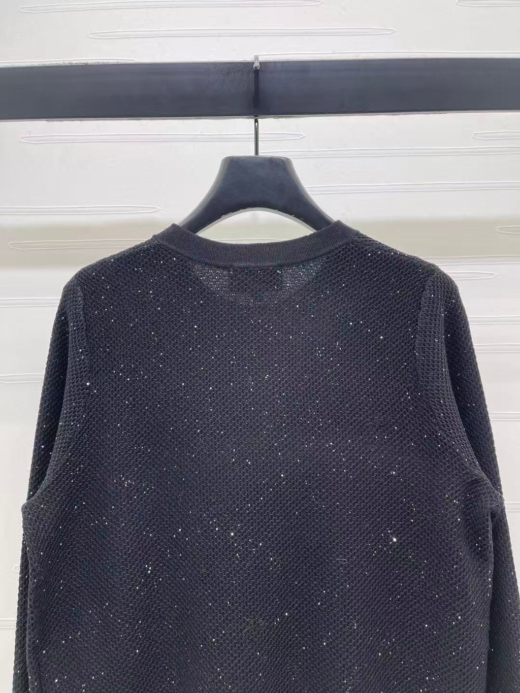 Chanel 2026 Sequined Crew Neck Knit Cardigan Silk Wool