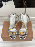 Christian Louboutin 2026 Rosa Z Jewel Heeled Sandal TPU Strass Calf Leather