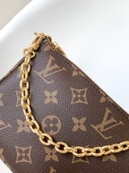 LV 2026 Pochette Accessoires Bag 23.5cm Brown Beige Canvas Cowhide