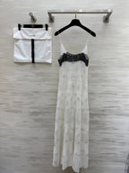 Chanel 2026 Camisole Dress White Lace Cotton