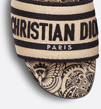 CD Dway Slide Natural Raffia and Black D-Butterfly Paisley Motif