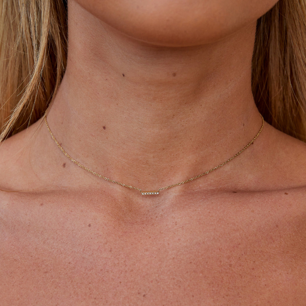 Missy Crystal Bar Pendant Necklace - Beautiful Earth Boutique