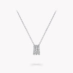LAURENCE SIGNATURE TRIPLE PAVED SILVER DIAMOND NECKLACE