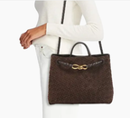 BV Andiamo Bag 32cm Brown Suede Leather
