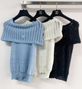 Chanel 2026 Off-the-shoulder Knitted Top Wool Cashmere
