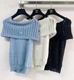 Chanel 2026 Off-the-shoulder Knitted Top Wool Cashmere