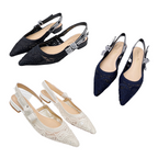 CD 25 J'Adior Slingback Flat Mesh Fabric 237966