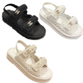 CC 25S Dad Sandal Raffia Calfskin