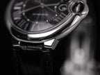 BALLON BLEU 42 BLACK DIAL LEATHER BRACELET