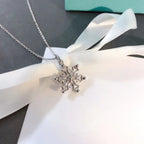 STERLING SILVER SNOWFLAKE PENDANT NECKLACE