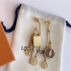 MONOGRAM CANVAS MINI LV MISMATCHED EARRINGS GOLD