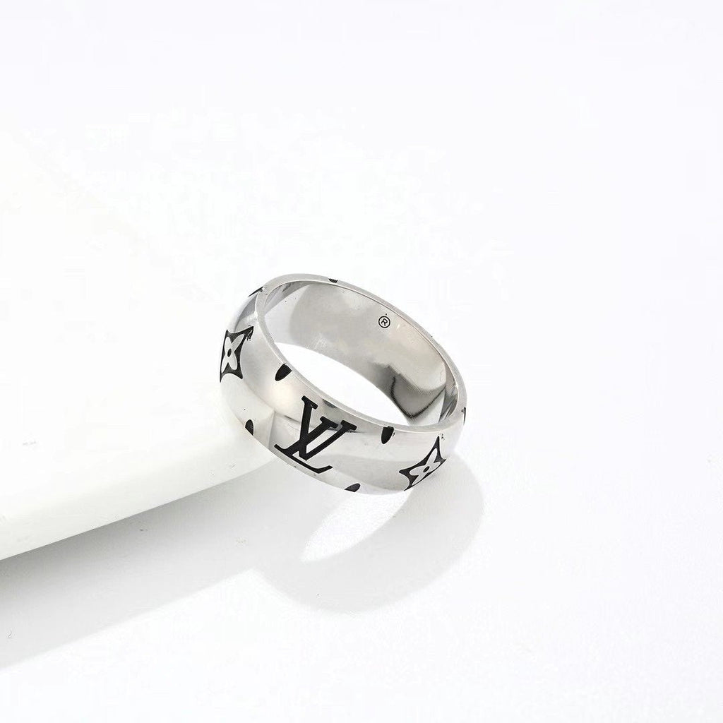LV SILVER MONOGRAM RING