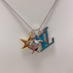 LV TURTLE STAR STARFISH SILVER GOLDURY FAS  NECKLACE
