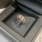 MESSIK PINK GOLD DIAMOND RING DOUBLE ROWS