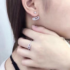 MOVE UNO SILVER DIAMOND EARRINGS