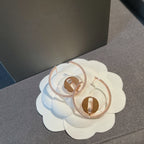CREOLES LUCKY MOVE PM PINK GOLD DIAMOND EARRINGS