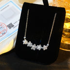 WILD FLOWER SILVER DIAMOND LINE NECKLACE