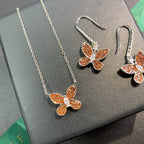 BUTTERFLY ORANGE DIAMOND PAVED NECKLACE