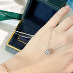 LAURENCE SIGNATURE TRIPLE PAVED SILVER DIAMOND NECKLACE