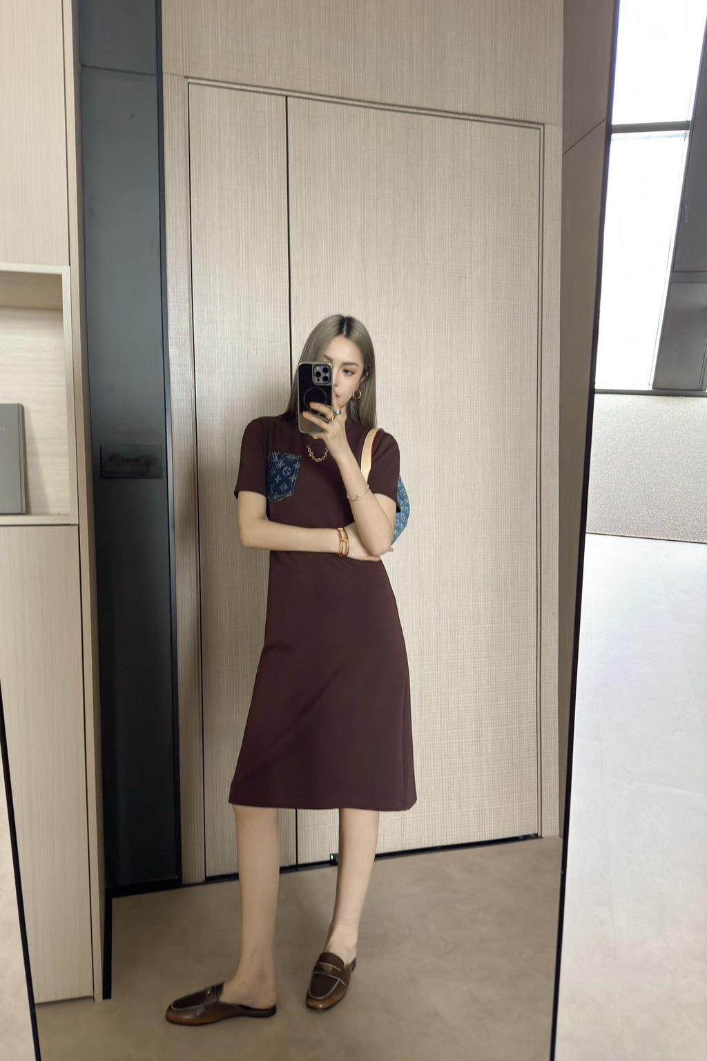 LV Black Cotton Dress
