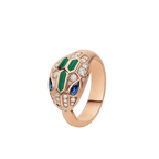 SERPENTI RING SNAKE MALACHITE AGATE DIAMOND