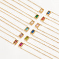 Baguette Birthstone Necklace - Beautiful Earth Boutique