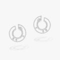 CREOLES MOVE ROMANE PAVED SILVER DIAMOND EARRINGS