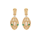 SERPENTI MALACHITE DIAMOND EARRINGS GOLD