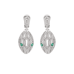 SERPENTI MALACHITE DIAMOND EARRINGS SILVER