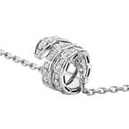 SERPENTI SILVER NECKLACE DOUBLE RING DIAMOND