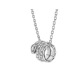 SERPENTI SILVER NECKLACE DOUBLE RING DIAMOND