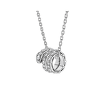 SERPENTI SILVER NECKLACE DOUBLE RING DIAMOND