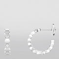 HONEE SILVER DIAMOND HOOP EARRINGS