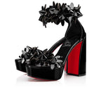 CL Daisy Spikes Alta Pumps 130mm Patent Calf Leather Black