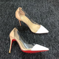 CL Debout Pumps Leather And PVC White Nude