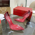 CL Degrastrass Pumps PVC Patent Leather Red