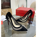 CL Galativi Pumps 85mm Mesh and Suede Black