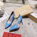 CL Hot Chick Pumps 100mm Loubi Odyssey Patent Leather Multicolor