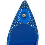 CL Hot Chick Sling Moucharastrass Pumps 70mm Calf Leather Electric Blue