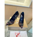 CL Hot Chick Starlight Pumps 100mm Veau Velours Black
