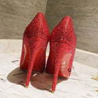 CL Kate Strass Degrade Pumps 100mm Suede Red