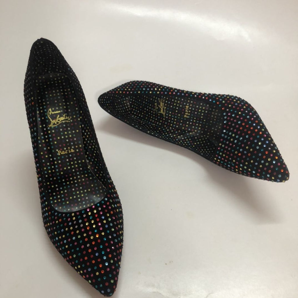 CL Kate Strass Pumps Suede Multicolor