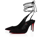 CL Lace Up Kate Pumps 85mm Veau Velours Black