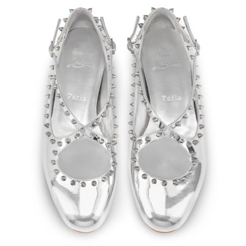 CL Pilouta Jane Spikes Ballerinas Specchio Leather Silver