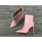 CL So Kate Booty Ankle Boots 85mm Croc-effect Leather Pink