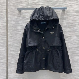 Prada 2025 jacket Black and Red Burgundy Polyester
