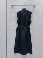 Prada 2025 Sleeveless Zipper Dresses Blue and Black Poliamide