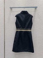 Prada 25 Vest Dress Black and Beige Polyester
