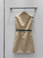 Prada 25 Vest Dress Black and Beige Polyester